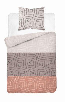 Pościel satynowa 140x200 pomarańczowa brązowa szara ornamenty 5058A z jedną poszewką Home Satin 27