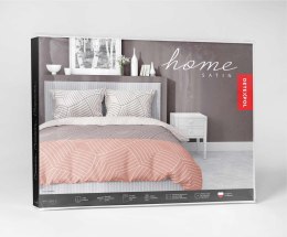 Pościel satynowa 140x200 pomarańczowa brązowa szara ornamenty 5058A z jedną poszewką Home Satin 27