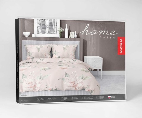 Pościel satynowa 140x200 różowa biała kwiaty 5056A z jedną poszewką Home Satin 27 Pościel satynowa 140x200 różowa biała kwiaty 5056A z jedną poszewką Home Satin 27