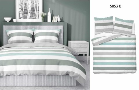 Pościel satynowa 160x200 biała szara zielona pasy 5053B Home Satin 27 Pościel satynowa 160x200 biała szara zielona pasy 5053B Home Satin 27