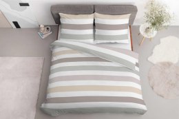 Pościel satynowa 220x200 biała kremowa szara pasy 5053A Home Satin 27