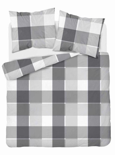 Pościel satynowa 220x200 biała szara krata 5055B Home Satin 27 Pościel satynowa 220x200 biała szara krata 5055B Home Satin 27