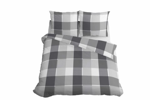 Pościel satynowa 220x200 biała szara krata 5055B Home Satin 27 Pościel satynowa 220x200 biała szara krata 5055B Home Satin 27