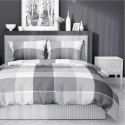 Pościel satynowa 220x200 biała szara krata 5055B Home Satin 27 Pościel satynowa 220x200 biała szara krata 5055B Home Satin 27