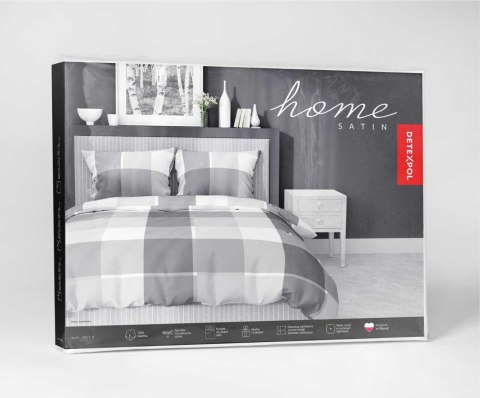 Pościel satynowa 220x200 biała szara krata 5055B Home Satin 27 Pościel satynowa 220x200 biała szara krata 5055B Home Satin 27