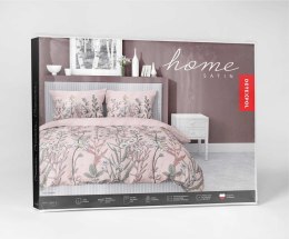 Pościel satynowa 220x200 różowa zielona kwiaty 5060B Home Satin 27