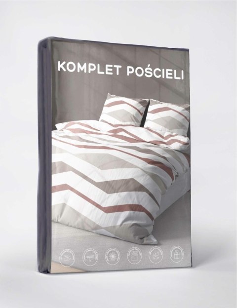 Pościel z mikrofibry 160x200 biała szara zygzak 5162 A 30 Light Pościel z mikrofibry 160x200 biała szara zygzak 5162 A 30 Light
