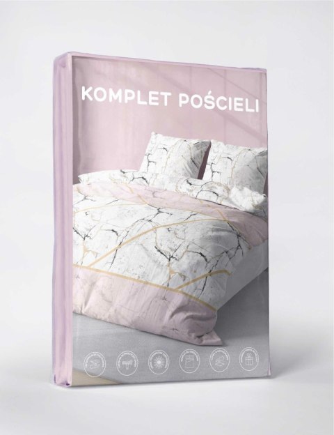 Pościel z mikrofibry 160x200 różowa biała pasy 5168 A 30 Light Pościel z mikrofibry 160x200 różowa biała pasy 5168 A 30 Light