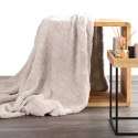 Koc narzuta 70x160 Caro beżowy z mikrofibry na fotel D91 Koc narzuta 70x160 Caro beżowy z mikrofibry na fotel D91