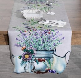 Obrus bieżnik Summer 1 40x140 szary fioletowy Wrzos Eurofirany