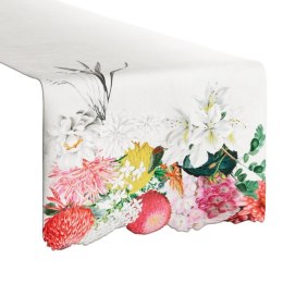 Obrus bieżnik Summer 3 40x140 biały kolorowy Kwiaty Eurofirany