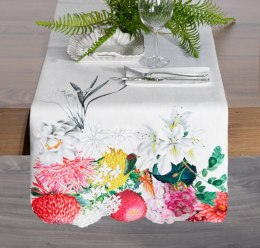 Obrus bieżnik Summer 3 40x140 biały kolorowy Kwiaty Eurofirany
