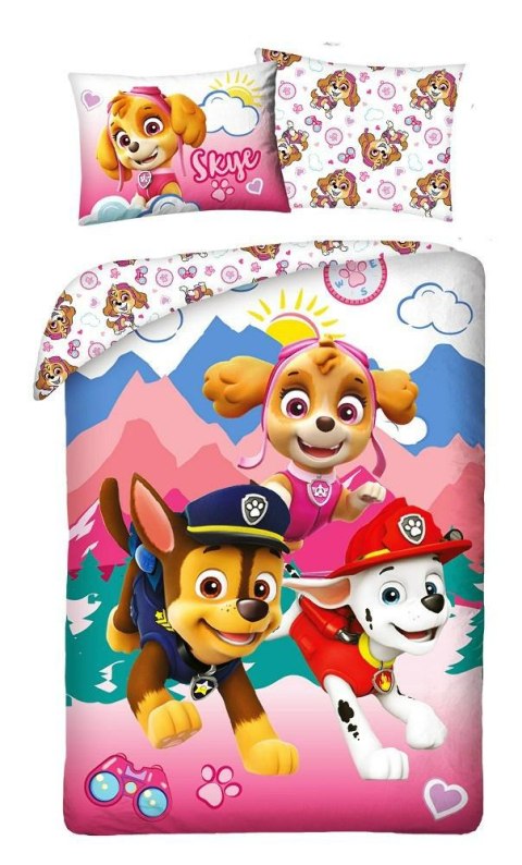 Pościel bawełniana 140x200 Paw Patrol różowa poszewka 70x90 H2 Pościel bawełniana 140x200 Paw Patrol różowa poszewka 70x90 H2