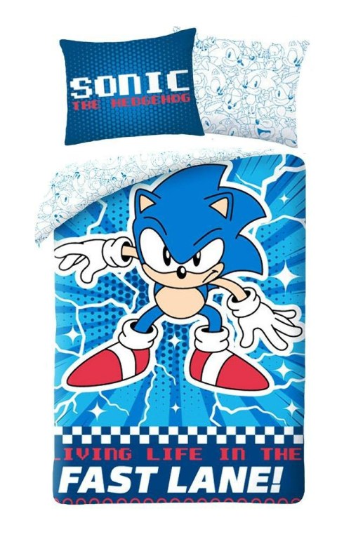 Pościel bawełniana 140x200 Sonic niebieska poszewka 70x90 H2 Pościel bawełniana 140x200 Sonic niebieska poszewka 70x90 H2