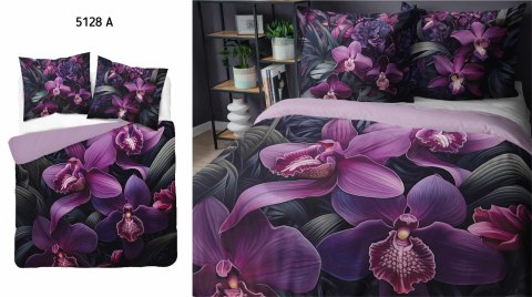 Pościel bawełniana 160x200 5128A fioletowa ciemna różowa kwiaty liście Holland Home 33 Pościel bawełniana 160x200 5128A fioletowa ciemna różowa kwiaty liście Holland Home 33