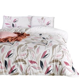 Pościel bawełniana 200x220 Dalia biała różowa beżowa Cottonlove Exclusive