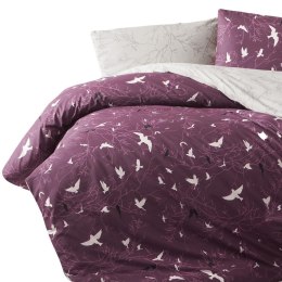 Pościel bawełniana 200x220 Freedom filetowa biała ptaki Cottonlove Exclusive