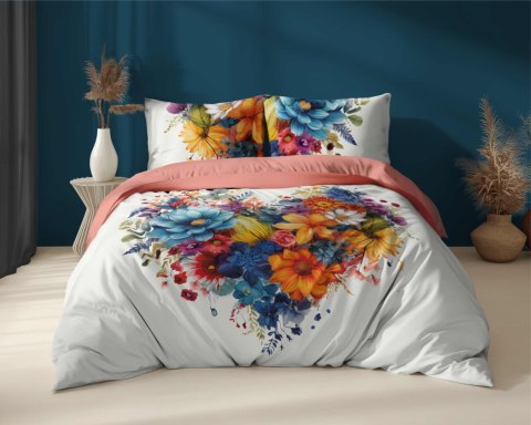 Pościel bawełniana 220x200 5120A biała wielokolorowa Holland Home 33 Pościel bawełniana 220x200 5120A biała wielokolorowa Holland Home 33