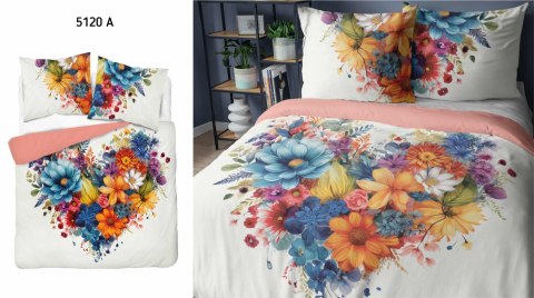 Pościel bawełniana 220x200 5120A biała wielokolorowa Holland Home 33 Pościel bawełniana 220x200 5120A biała wielokolorowa Holland Home 33