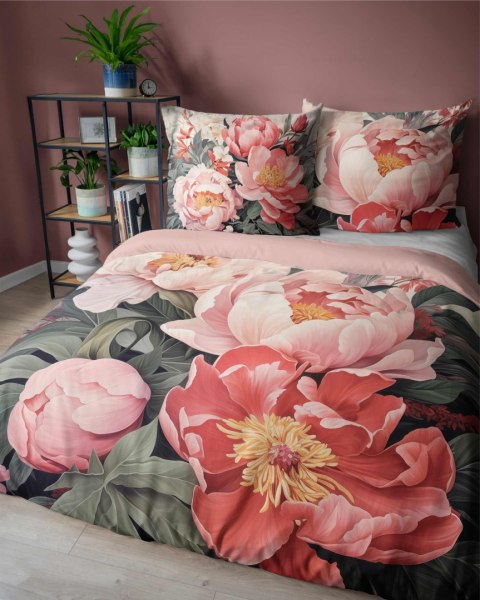 Pościel bawełniana 220x200 5130A różowa zielona kwiaty liście Holland Home 33 Pościel bawełniana 220x200 5130A różowa zielona kwiaty liście Holland Home 33