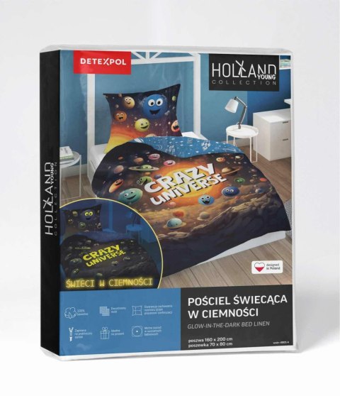 Pościel świecąca w ciemności 160x200 4905 A Crazy universe granatowa niebieska ciemna wielokolorowa planety Fluo 78 Pościel świecąca w ciemności 160x200 4905 A Crazy universe granatowa niebieska ciemna wielokolorowa planety Fluo 78