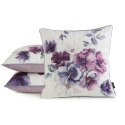 Poszewka dekoracyjna 45x45 Velvet 123 kremowa niebieska ze wzorem kwiatowym welurowa Eurofirany Poszewka dekoracyjna 45x45 Velvet 123 kremowa niebieska ze wzorem kwiatowym welurowa Eurofirany