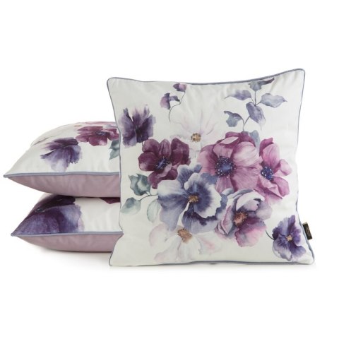 Poszewka dekoracyjna 45x45 Velvet 123 kremowa niebieska ze wzorem kwiatowym welurowa Eurofirany Poszewka dekoracyjna 45x45 Velvet 123 kremowa niebieska ze wzorem kwiatowym welurowa Eurofirany