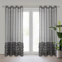 Firana 140x250 Carli czarna z falbanami gotowa na przelotkach Eurofirany Firana 140x250 Carli czarna z falbanami gotowa na przelotkach Eurofirany