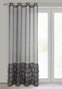 Firana 140x250 Carli czarna z falbanami gotowa na przelotkach Eurofirany Firana 140x250 Carli czarna z falbanami gotowa na przelotkach Eurofirany
