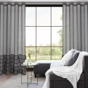 Firana 140x250 Carli czarna z falbanami gotowa na przelotkach Eurofirany Firana 140x250 Carli czarna z falbanami gotowa na przelotkach Eurofirany