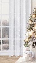 Firana 140x250 Star świąteczna biała srebrna gwiazdki z błyszczącym nadrukiem gotowa na przelotkach Eurofirany Firana 140x250 Star świąteczna biała srebrna gwiazdki z błyszczącym nadrukiem gotowa na przelotkach Eurofirany
