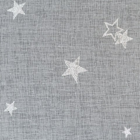 Firana 140x250 Star świąteczna biała srebrna gwiazdki z błyszczącym nadrukiem gotowa na przelotkach Eurofirany Firana 140x250 Star świąteczna biała srebrna gwiazdki z błyszczącym nadrukiem gotowa na przelotkach Eurofirany