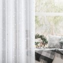 Firana 140x250 Star świąteczna biała srebrna gwiazdki z błyszczącym nadrukiem gotowa na przelotkach Eurofirany Firana 140x250 Star świąteczna biała srebrna gwiazdki z błyszczącym nadrukiem gotowa na przelotkach Eurofirany