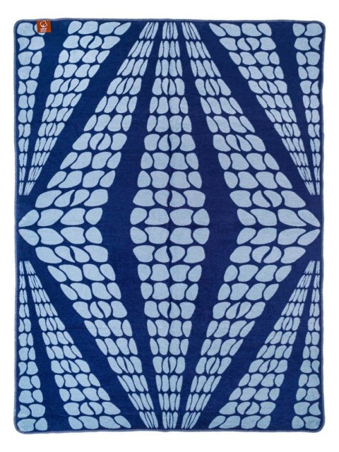Koc bawełniany akrylowy 150x200 2138/1 Geometryczna lilia niebieski narzuta pled wykończony szydełkiem SG Koc bawełniany akrylowy 150x200 2138/1 Geometryczna lilia niebieski narzuta pled wykończony szydełkiem SG