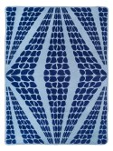 Koc bawełniany akrylowy 150x200 2138/1 Geometryczna lilia niebieski narzuta pled wykończony szydełkiem SG Koc bawełniany akrylowy 150x200 2138/1 Geometryczna lilia niebieski narzuta pled wykończony szydełkiem SG