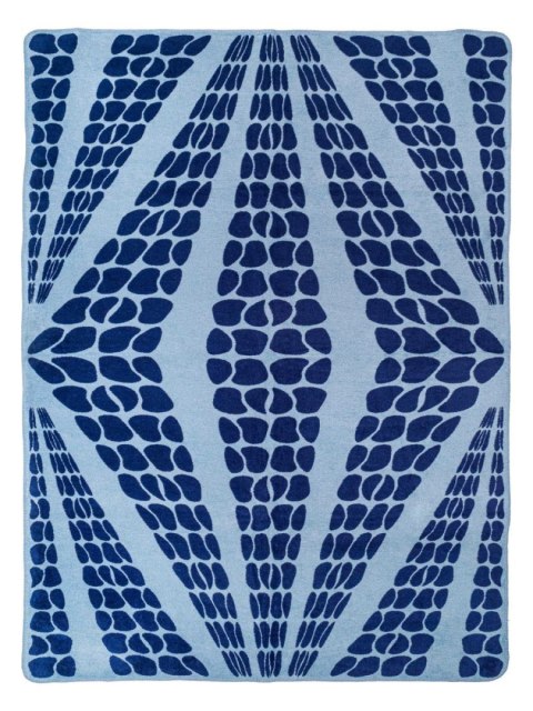 Koc bawełniany akrylowy 150x200 2138/1 Geometryczna lilia niebieski narzuta pled wykończony szydełkiem SG Koc bawełniany akrylowy 150x200 2138/1 Geometryczna lilia niebieski narzuta pled wykończony szydełkiem SG