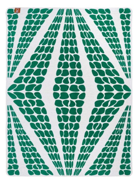Koc bawełniany akrylowy 150x200 2138/2 Geometryczna lilia zielony narzuta pled wykończony szydełkiem SG Koc bawełniany akrylowy 150x200 2138/2 Geometryczna lilia zielony narzuta pled wykończony szydełkiem SG