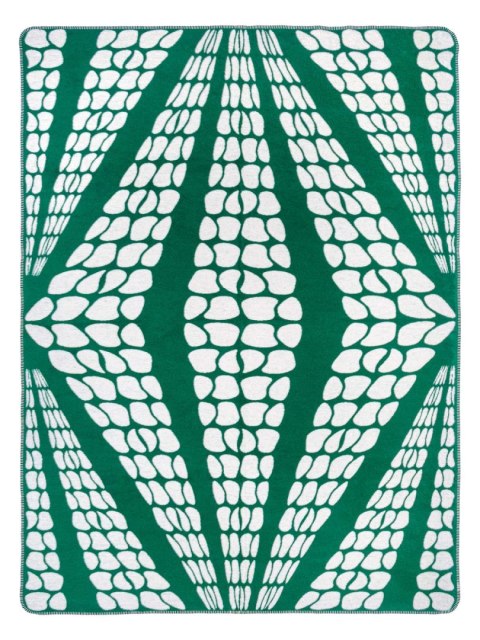 Koc bawełniany akrylowy 150x200 2138/2 Geometryczna lilia zielony narzuta pled wykończony szydełkiem SG Koc bawełniany akrylowy 150x200 2138/2 Geometryczna lilia zielony narzuta pled wykończony szydełkiem SG
