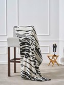 Koc bawełniany akrylowy 150x200 2141/2 Zebra biały czarny narzuta pled wykończony szydełkiem Koc bawełniany akrylowy 150x200 2141/2 Zebra biały czarny narzuta pled wykończony szydełkiem