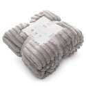 Koc narzuta 170x210 Soft beżowy z mikrofibry prążki D91 Koc narzuta 170x210 Soft beżowy z mikrofibry prążki D91