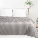 Koc narzuta 170x210 Soft beżowy z mikrofibry prążki D91 Koc narzuta 170x210 Soft beżowy z mikrofibry prążki D91