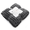 Koc narzuta 170x210 Soft stalowy z mikrofibry prążki D91 Koc narzuta 170x210 Soft stalowy z mikrofibry prążki D91