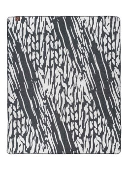 Narzuta pled 165x200 2141-2P Zebra czarny biały koc wykończony szydełkiem RAW