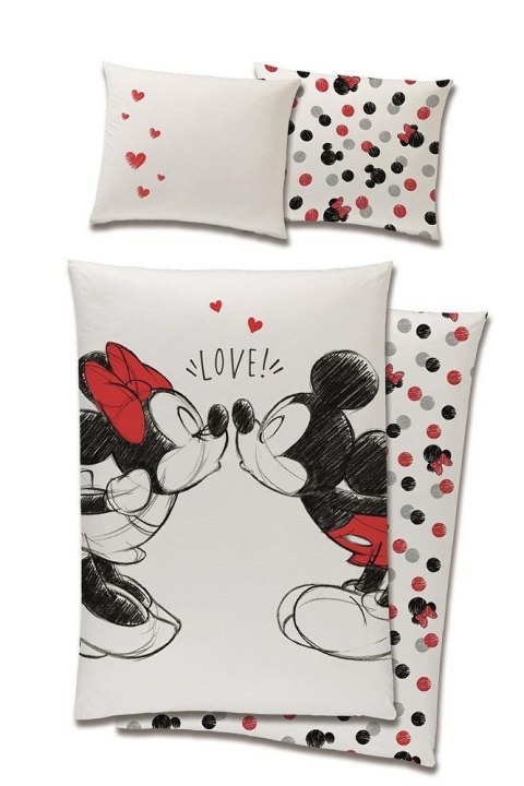 Pościel bawełniana 140x200 Myszka Miki Mickey Mouse biala czarna czerwona C24 Pościel bawełniana 140x200 Myszka Miki Mickey Mouse biala czarna czerwona C24