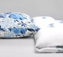 Pościel bawełniana 160x200 Flo błękitna biała liście kwiaty Bielbaw Premium Pościel bawełniana 160x200 Flo błękitna biała liście kwiaty Bielbaw Premium