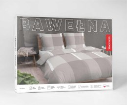 Pościel bawełniana 220x200 beżowa kratka 5257 B Bawełna 2024