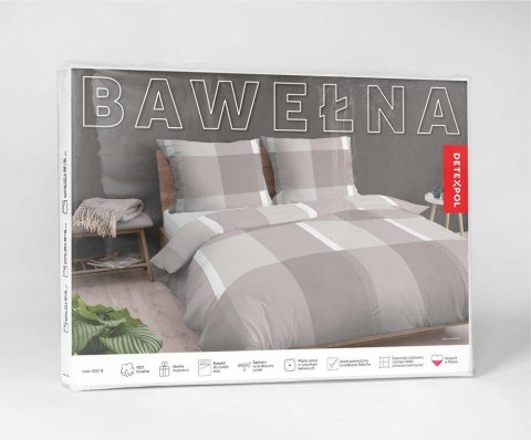 Pościel bawełniana 220x200 beżowa kratka 5257 B Bawełna 2024 Pościel bawełniana 220x200 beżowa kratka 5257 B Bawełna 2024
