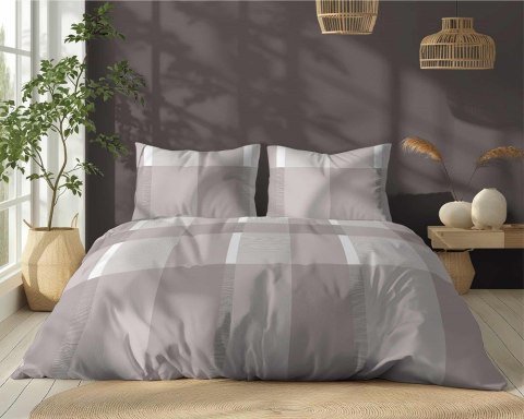 Pościel bawełniana 220x200 beżowa kratka 5257 B Bawełna 2024 Pościel bawełniana 220x200 beżowa kratka 5257 B Bawełna 2024
