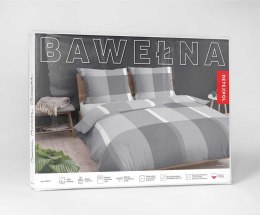 Pościel bawełniana 220x200 szara kratka 5257 A Bawełna 2024