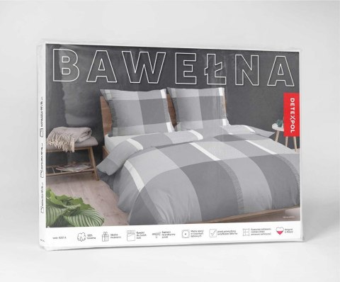 Pościel bawełniana 220x200 szara kratka 5257 A Bawełna 2024 Pościel bawełniana 220x200 szara kratka 5257 A Bawełna 2024